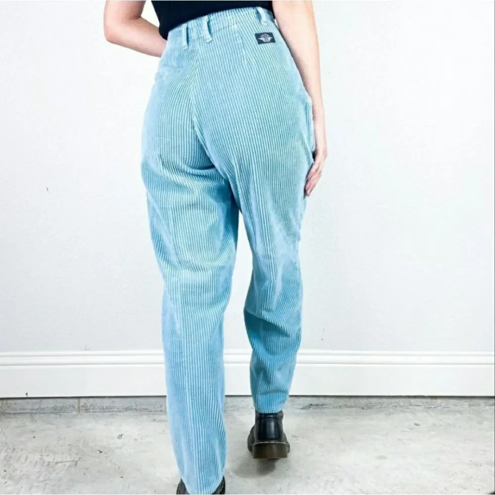 High Waist Vintage Corduroy Grey Classic Retro Corduroy High Rise - Picture 2 of 8